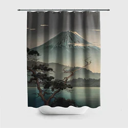 Шторка для душа Великий вулкан Фудзияма, цвет: 3D-принт