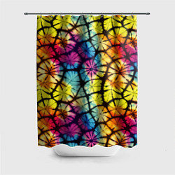 Шторка для душа Радужный тай-дай, цвет: 3D-принт