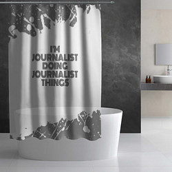Шторка для душа Im doing journalist things: на светлом, цвет: 3D-принт — фото 2