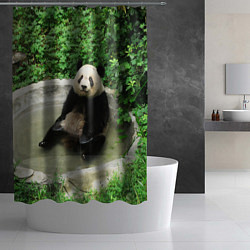 Шторка для душа Панда отдыхает в ванной, цвет: 3D-принт — фото 2