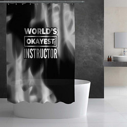 Шторка для душа Worlds okayest instructor - dark, цвет: 3D-принт — фото 2