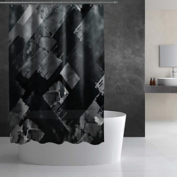 Шторка для душа Серые полосы, цвет: 3D-принт — фото 2