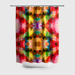 Шторка для душа Разноцветный мозаичный пиксельный узор, цвет: 3D-принт