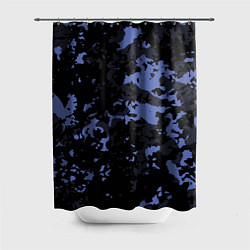 Шторка для душа Тёмно-синий камуфляж, цвет: 3D-принт