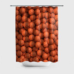 Шторка для душа Баскетбольные мячи, цвет: 3D-принт