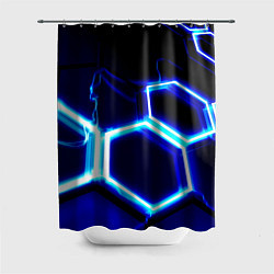 Шторка для душа Neon abstraction plates storm, цвет: 3D-принт