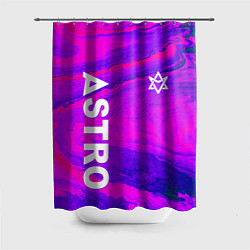 Шторка для душа Astro neon grunge, цвет: 3D-принт