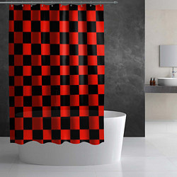 Шторка для душа Красный квадрат, цвет: 3D-принт — фото 2