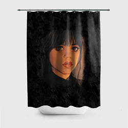 Шторка для душа Портрет Уэнздей Аддамс, цвет: 3D-принт