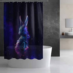 Шторка для душа Космический звёздный кролик, цвет: 3D-принт — фото 2