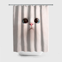 Шторка для душа Милый кот с большими глазами, цвет: 3D-принт