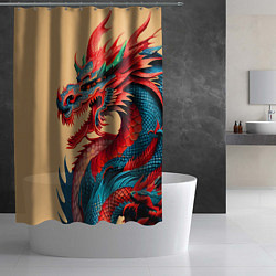 Шторка для душа Japan dragon - tattoo - art, цвет: 3D-принт — фото 2