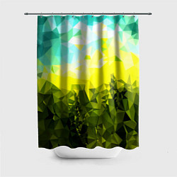 Шторка для душа Green abstract colors, цвет: 3D-принт