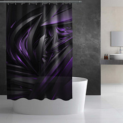 Шторка для душа Черно-фиолетовые объекты, цвет: 3D-принт — фото 2