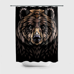 Шторка для душа Медведь в этническом стиле, цвет: 3D-принт