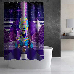 Шторка для душа Goddess with two Beerus - vaporwave, цвет: 3D-принт — фото 2