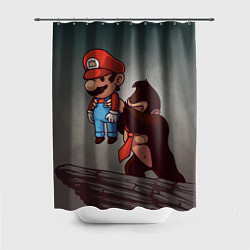 Шторка для душа Марио держит Данки Конг, цвет: 3D-принт