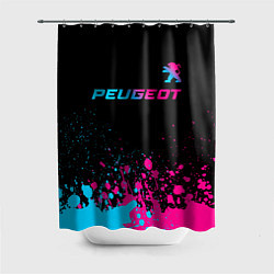 Шторка для душа Peugeot - neon gradient: символ сверху, цвет: 3D-принт