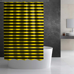 Шторка для душа Черно-желтые осиные полосы, цвет: 3D-принт — фото 2