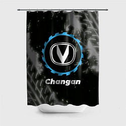 Шторка для душа Changan в стиле Top Gear со следами шин на фоне, цвет: 3D-принт