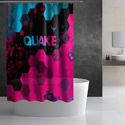 Шторка для душа Quake - neon gradient: символ сверху, цвет: 3D-принт — фото 2