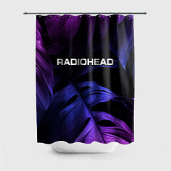 Шторка для душа Radiohead neon monstera, цвет: 3D-принт