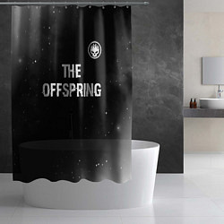 Шторка для душа The Offspring glitch на темном фоне: символ сверху, цвет: 3D-принт — фото 2