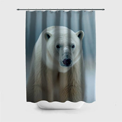 Шторка для душа Белый медведь полярный, цвет: 3D-принт