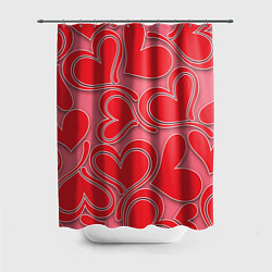 Шторка для душа Love hearts, цвет: 3D-принт