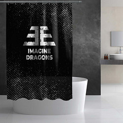 Шторка для душа Imagine Dragons с потертостями на темном фоне, цвет: 3D-принт — фото 2