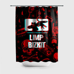 Шторка для душа Limp Bizkit rock glitch, цвет: 3D-принт