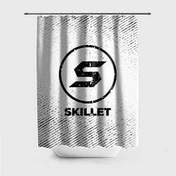 Шторка для душа Skillet с потертостями на светлом фоне, цвет: 3D-принт