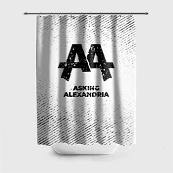 Шторка для душа Asking Alexandria с потертостями на светлом фоне, цвет: 3D-принт