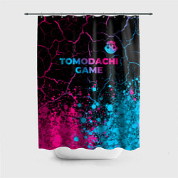 Шторка для душа Tomodachi Game - neon gradient: символ сверху, цвет: 3D-принт