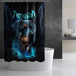 Шторка для душа Rottweiler and lightnings, цвет: 3D-принт — фото 2
