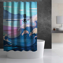 Шторка для душа Japan - landscape - waves, цвет: 3D-принт — фото 2