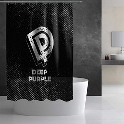Шторка для душа Deep Purple с потертостями на темном фоне, цвет: 3D-принт — фото 2