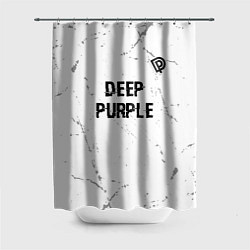 Шторка для душа Deep Purple glitch на светлом фоне: символ сверху, цвет: 3D-принт