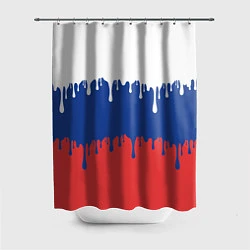 Шторка для душа Флаг России - потёки, цвет: 3D-принт