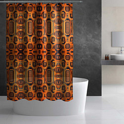 Шторка для душа Оранжевый киберпанк, цвет: 3D-принт — фото 2