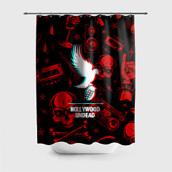 Шторка для душа Hollywood Undead rock glitch, цвет: 3D-принт