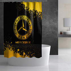 Шторка для душа Mercedes - gold gradient, цвет: 3D-принт — фото 2