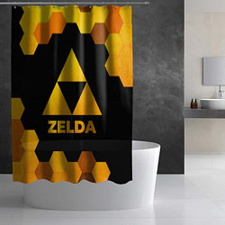 Шторка для душа Zelda - gold gradient, цвет: 3D-принт — фото 2