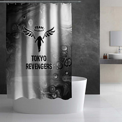 Шторка для душа Tokyo Revengers glitch на светлом фоне, цвет: 3D-принт — фото 2