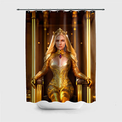 Шторка для душа Девушка королева на троне, цвет: 3D-принт