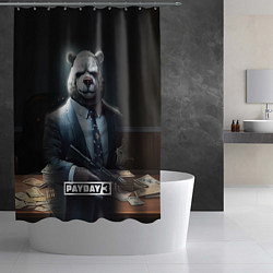 Шторка для душа Payday3 bear, цвет: 3D-принт — фото 2