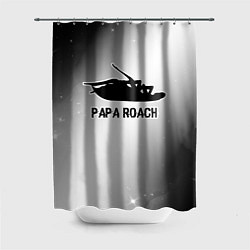 Шторка для душа Papa Roach glitch на светлом фоне, цвет: 3D-принт