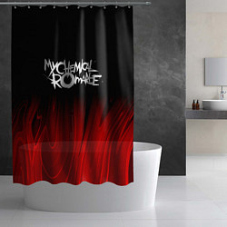 Шторка для душа My Chemical Romance red plasma, цвет: 3D-принт — фото 2