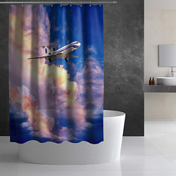 Шторка для душа Ту-154М Взлет, цвет: 3D-принт — фото 2