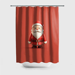 Шторка для душа Пластилиновый Дед Мороз, цвет: 3D-принт